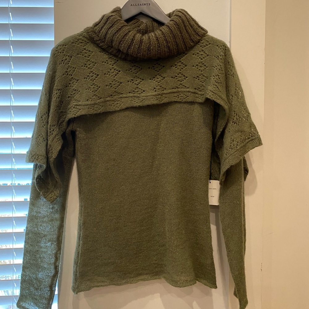 beautiful green layered sheer sweater